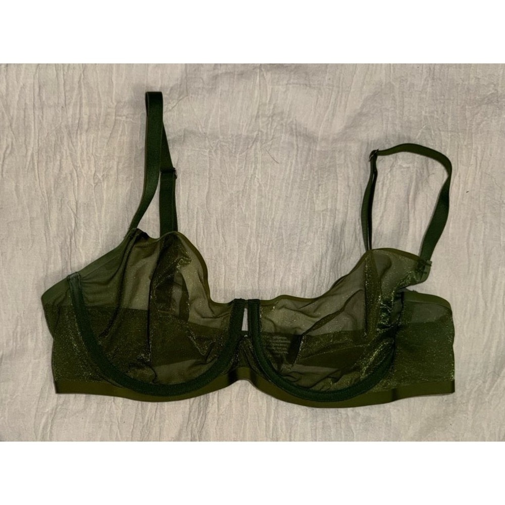 Soma 34D‎ sheer shape balconet 0617 green underwire bra